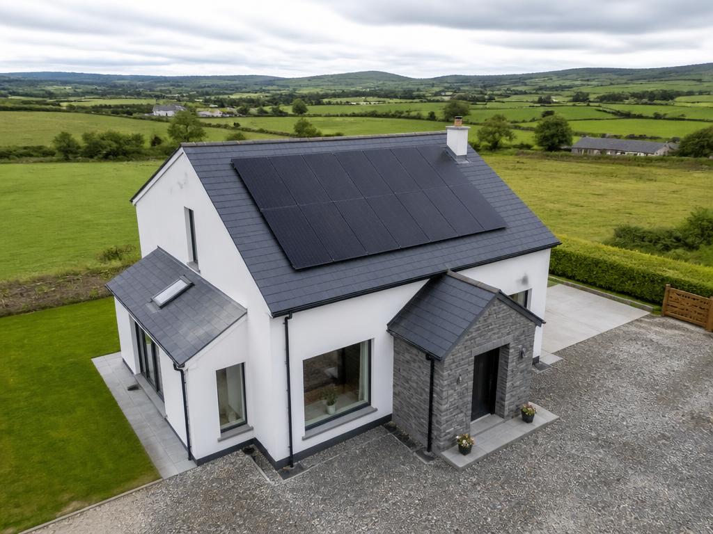 Completed solar installation on a Cork home